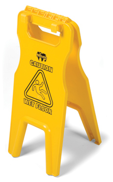 Wet Floor Sign with Tray-Fix Hooks, Yellow